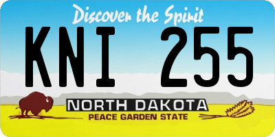 ND license plate KNI255