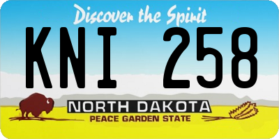 ND license plate KNI258