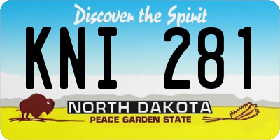 ND license plate KNI281