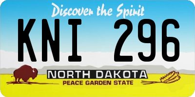 ND license plate KNI296