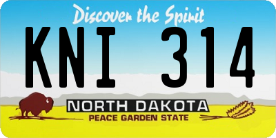 ND license plate KNI314