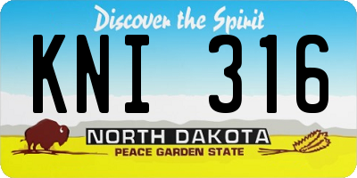 ND license plate KNI316