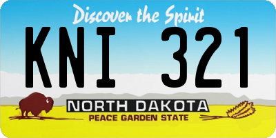 ND license plate KNI321
