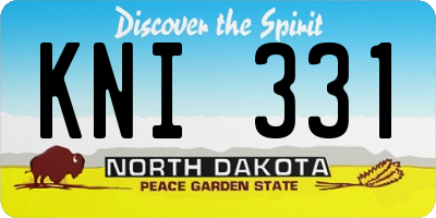 ND license plate KNI331