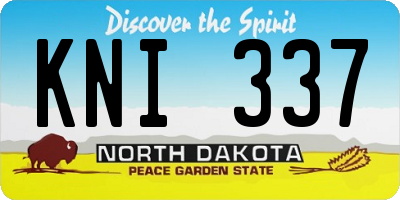ND license plate KNI337