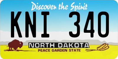ND license plate KNI340