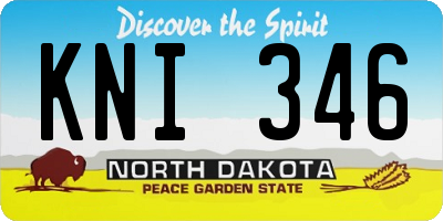 ND license plate KNI346