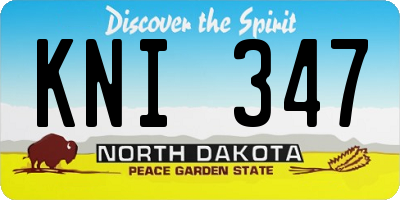 ND license plate KNI347