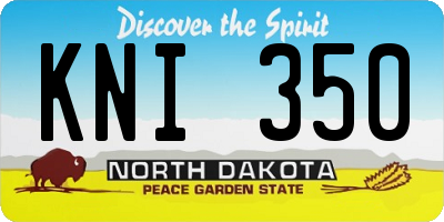 ND license plate KNI350