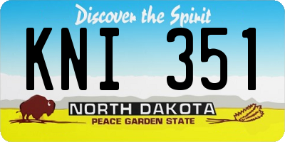 ND license plate KNI351