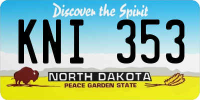 ND license plate KNI353