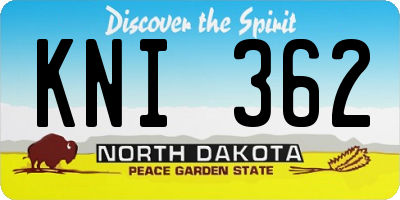 ND license plate KNI362