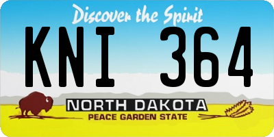 ND license plate KNI364
