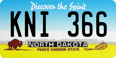 ND license plate KNI366