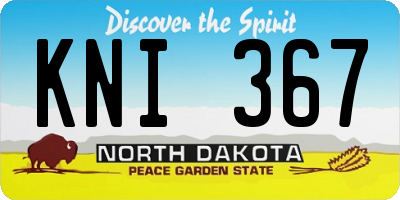 ND license plate KNI367