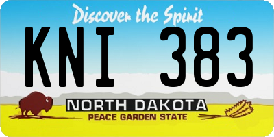 ND license plate KNI383