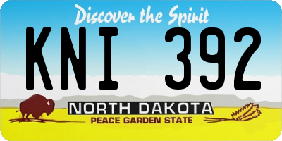 ND license plate KNI392