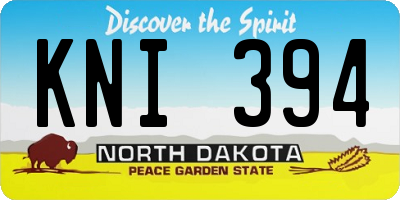 ND license plate KNI394