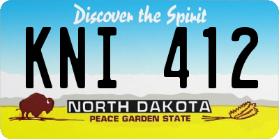 ND license plate KNI412
