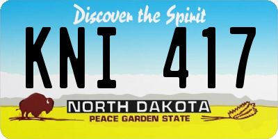 ND license plate KNI417