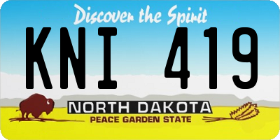ND license plate KNI419
