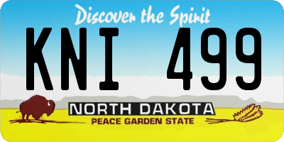 ND license plate KNI499