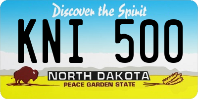 ND license plate KNI500