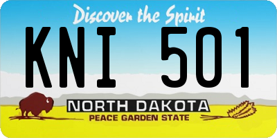 ND license plate KNI501