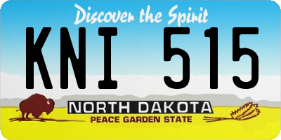 ND license plate KNI515