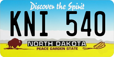 ND license plate KNI540