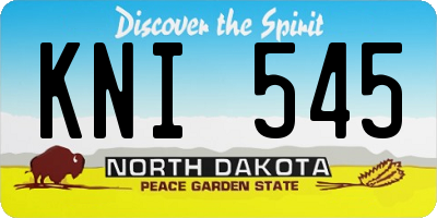 ND license plate KNI545