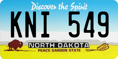 ND license plate KNI549