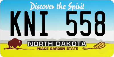 ND license plate KNI558