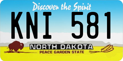 ND license plate KNI581