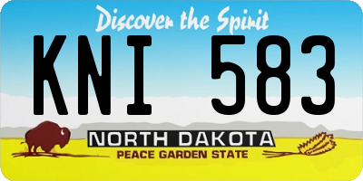 ND license plate KNI583