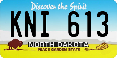 ND license plate KNI613