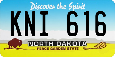 ND license plate KNI616