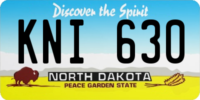 ND license plate KNI630