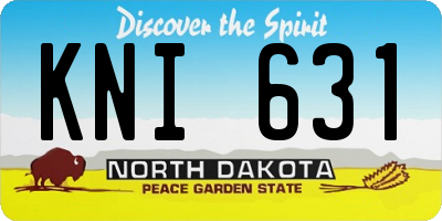 ND license plate KNI631