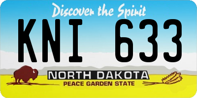 ND license plate KNI633
