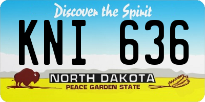 ND license plate KNI636