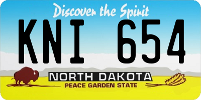 ND license plate KNI654