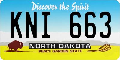 ND license plate KNI663