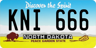 ND license plate KNI666