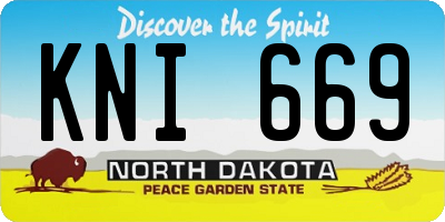 ND license plate KNI669