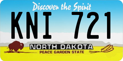 ND license plate KNI721