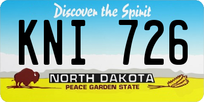 ND license plate KNI726