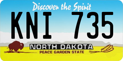 ND license plate KNI735