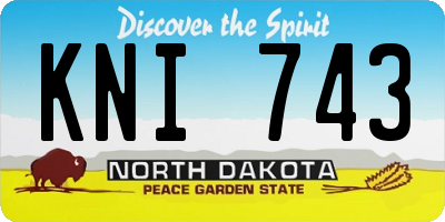 ND license plate KNI743