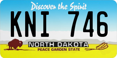 ND license plate KNI746